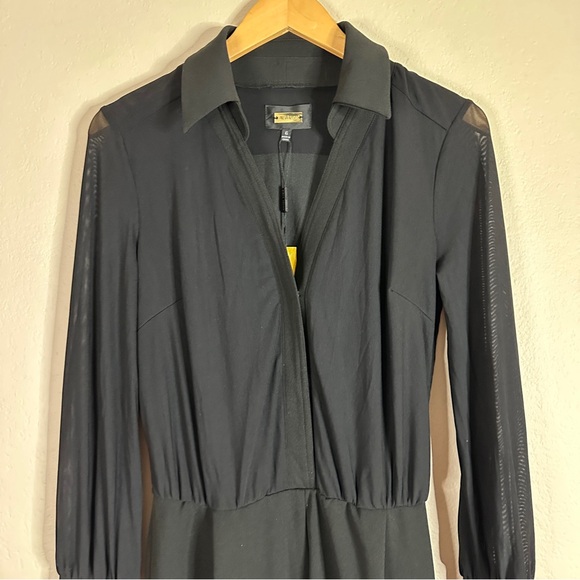 ALEXIA ADMOR black mesh illusion long sleeve jumpsuit 6 NEW - Picture 3 of 10